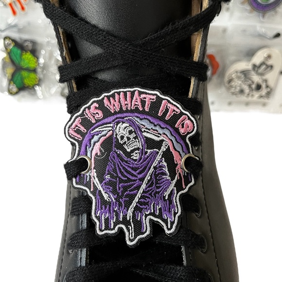 Grim Reaper shoelace patch charm for skates and boots - Picture 5 of 5